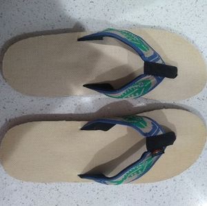 XL (11-12) Men's Hemp Rainbow Flip Flops